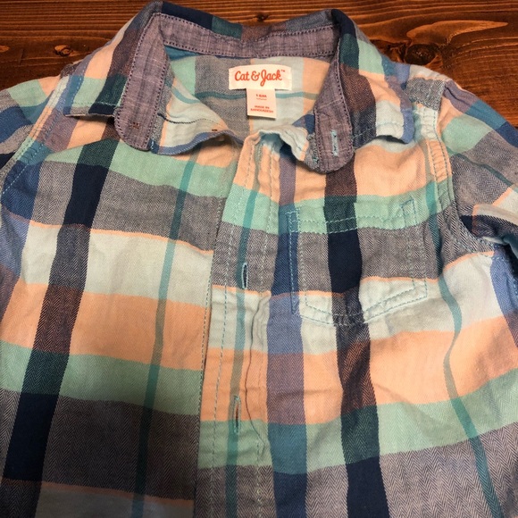 Kids Cat & Jack plaid shirt size 18m - Picture 2 of 4